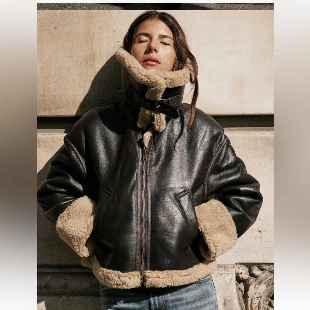 Zara ZW Collection Double Faced Biker Jacket